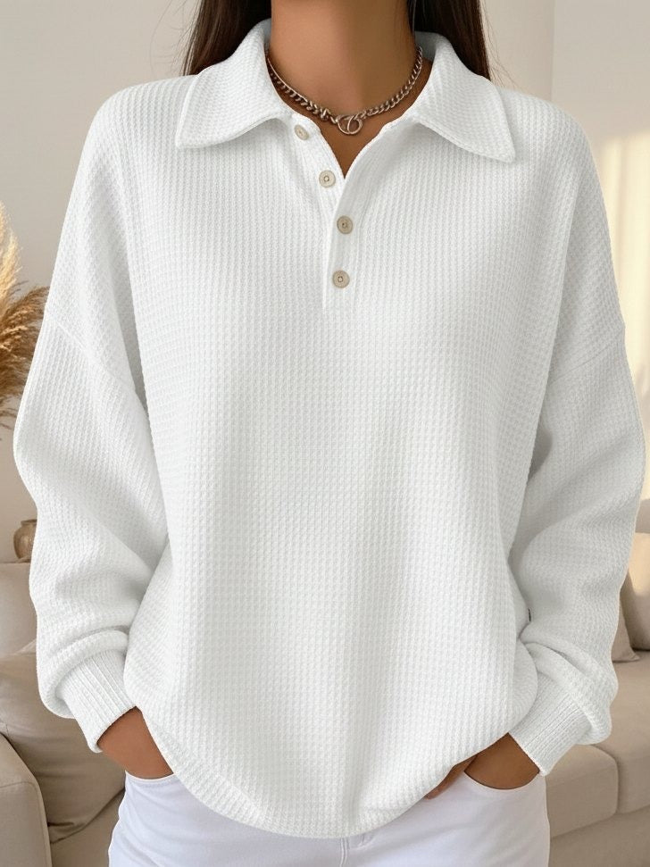 Michelle | Soft Collar Polo Sweater
