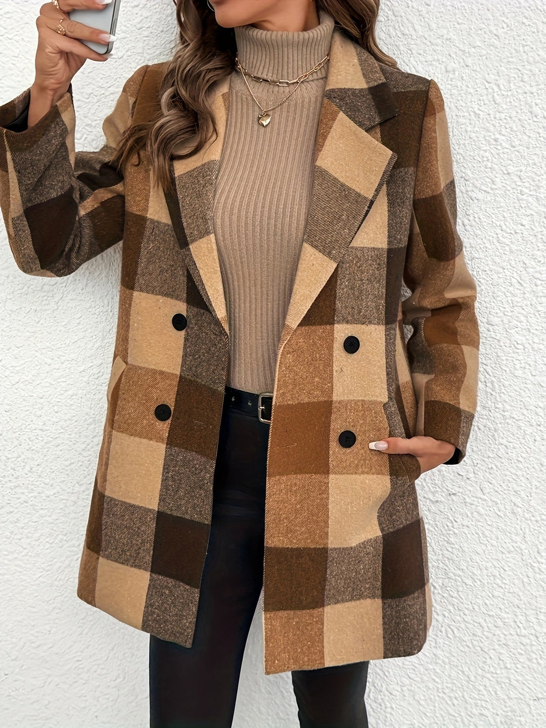 Charlotte | Checked Double-Breasted Winter Coat