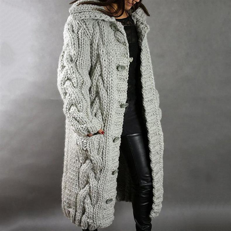 Sophia | Elegant Long Cable-Knit Coat