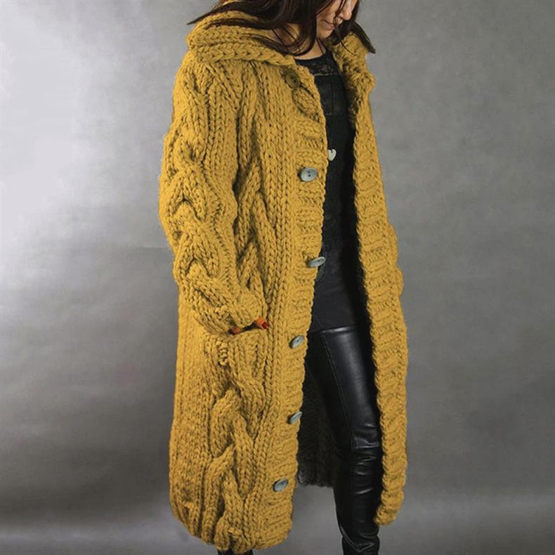 Sophia | Elegant Long Cable-Knit Coat