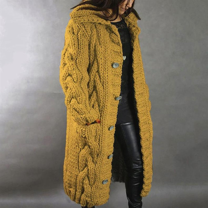 Sophia | Elegant Long Cable-Knit Coat