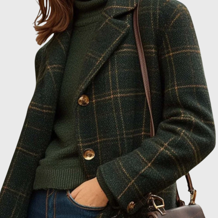 Stephanie | Timeless Checkered Elegance Coat