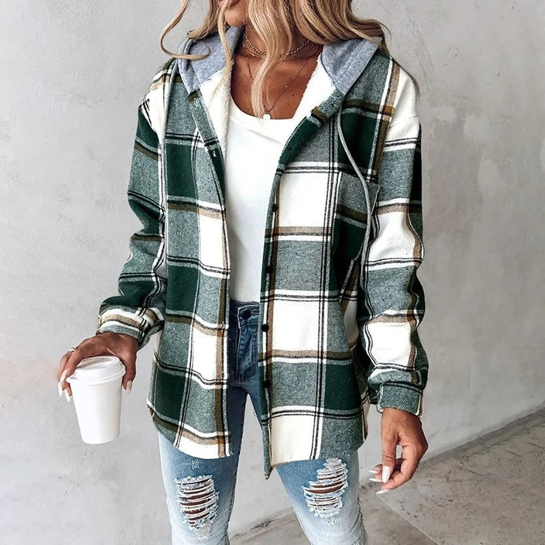 Nora | Cozy Plaid Hooded Jacket