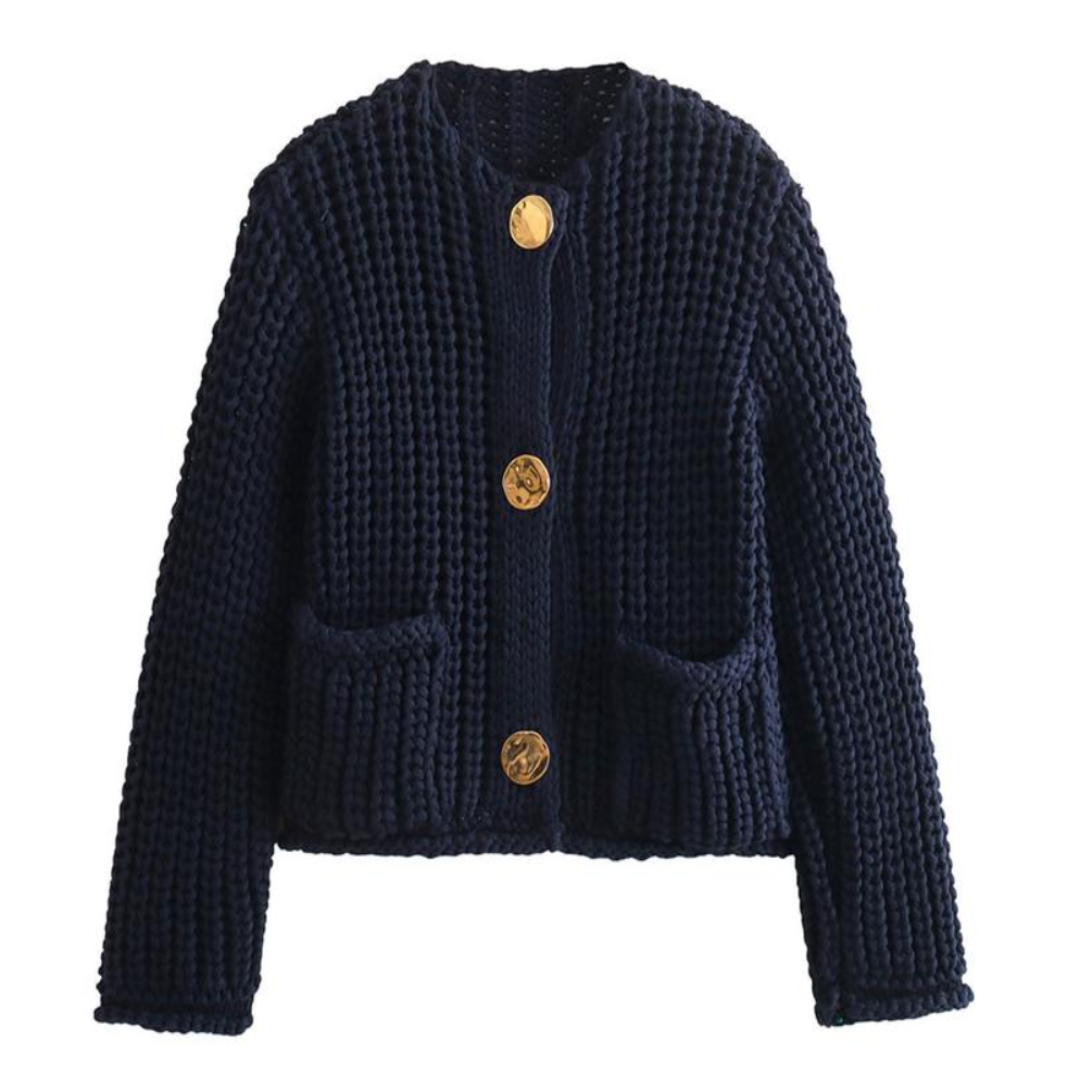 Laura | Cropped Knitted Long Sleeve Cardigan