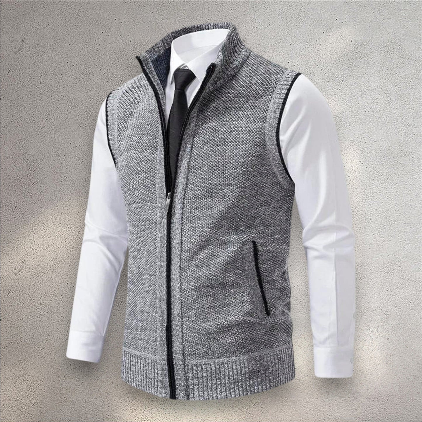 Levan | Classic Zip-Up Knit Vest